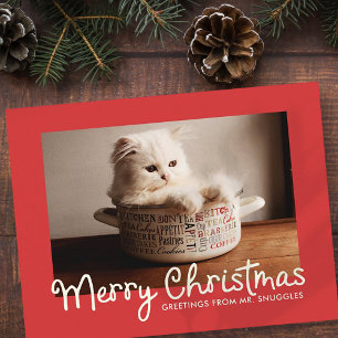 Merry Christmas Fun Typography   Photo Holiday Postcard