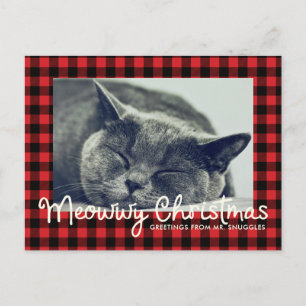 Merry Christmas Fun Typography   Photo Holiday Postcard