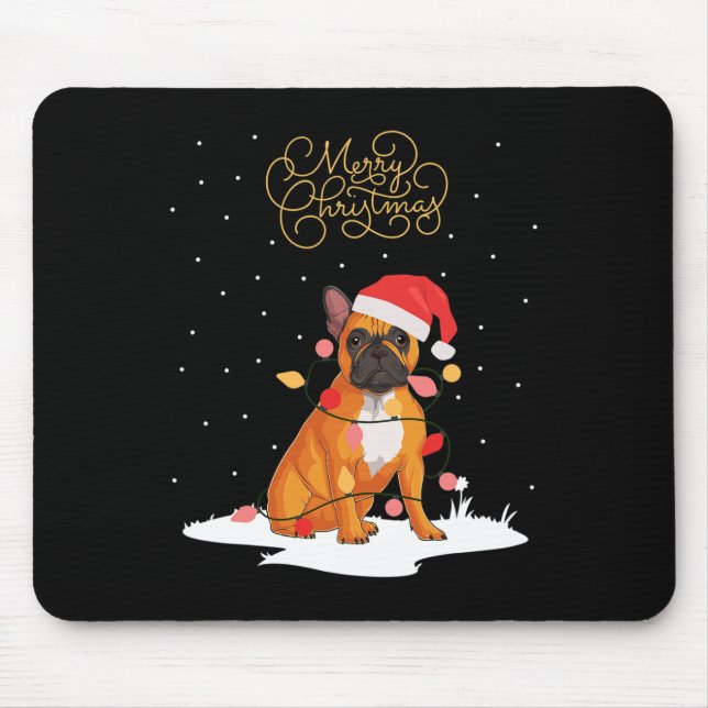 Merry Christmas Fun Xmas Christmas French Bulldog  Mouse Mat (Front)