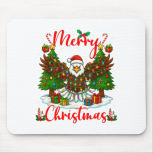 Merry Christmas Funny Bald Eagle Lover Xmas Lights Mouse Mat