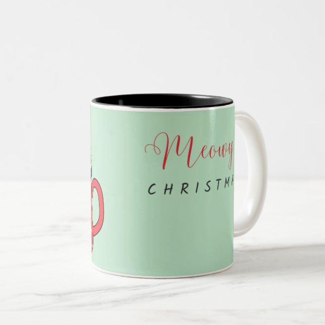merry christmas funny cat coffee mug (Front Right)