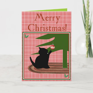 Merry Christmas Funny Cat Greeting Card