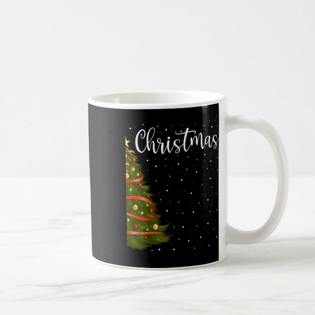Merry Christmas Funny Christmas Tree Couples Match Coffee Mug (Right)