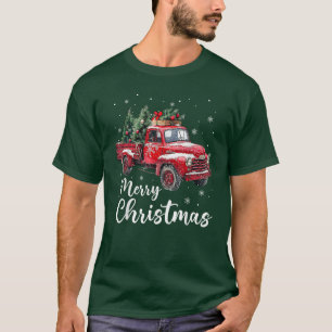 Merry Christmas Funny Christmas Tree Red Truck T-Shirt