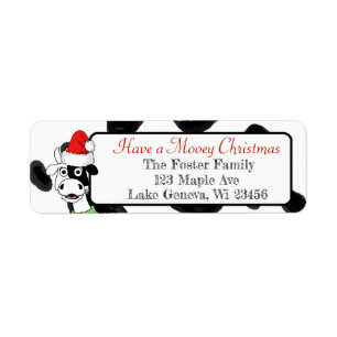 Merry Christmas Funny Cow in Santa Hat