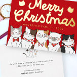 Merry Christmas Funny Cute Cats Caroling Foil Holiday Card<br><div class="desc">Carol of the cats. 'Tis the season,  to be meowwy! meow meow meow meow.. meow meow meow MEOW!

Available here:
http://www.zazzle.com/selectpartysupplies</div>