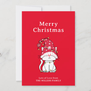 Merry Christmas Funny Cute Christmas Cat Holiday Card