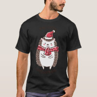 Merry Christmas Funny Cute Hedgehog Santa Hat Star
