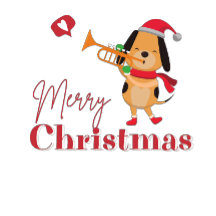 Merry Christmas funny dog