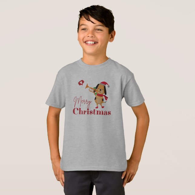 Merry Christmas funny dog   T-Shirt (Front Full)