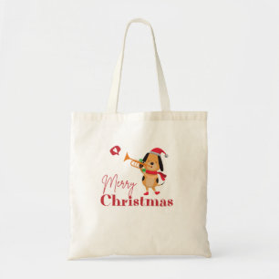 Merry Christmas funny dog  Tote Bag