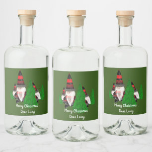Merry Christmas, Funny Dwarfs Personalise Liquor Bottle Label