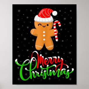 Merry Christmas Funny Gingerbread Cookie Baking Ch Poster