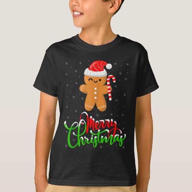 Merry Christmas Funny Gingerbread Cookie Baking Ch T-Shirt (Front)