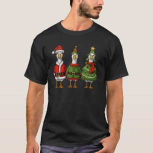 Merry Christmas Funny Goose Santa Squad Pajamas Xm T-Shirt
