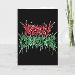 Merry Christmas Funny Heavy Metal Rock Band Gothic Card