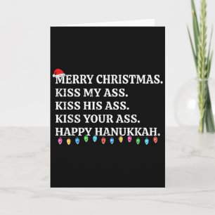 Merry Christmas Funny Kiss My Xmas Men &amp; Women Card