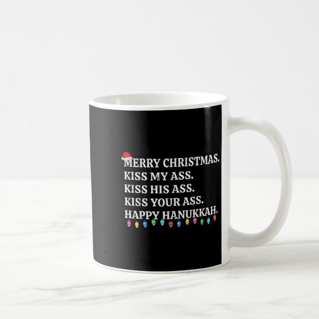 Merry Christmas Funny Kiss My Xmas Men &amp; Women Coffee Mug (Right)