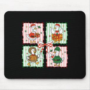 Merry Christmas Funny Merry Goosemas Christmas Sil Mouse Mat