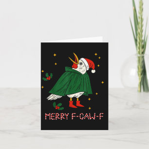 Merry Christmas Funny Raven Bird F-caw-f Xmas Holi Card