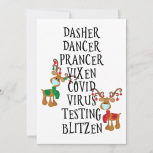 Merry Christmas Funny Reindeer Names 2021 Holiday Card