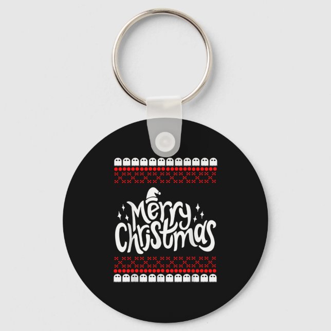 Merry Christmas Funny Retro Gamer Xel Arcade Humou Key Ring (Front)