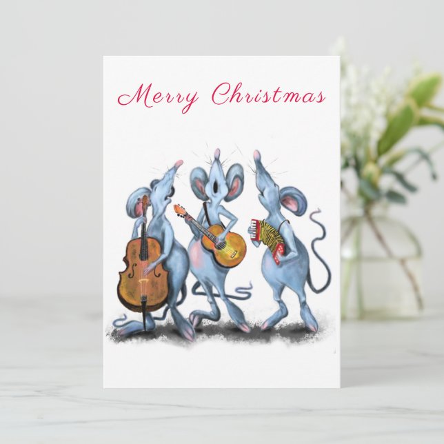 Merry Christmas - Funny Romantic Mouse Band - Fun (Standing Front)