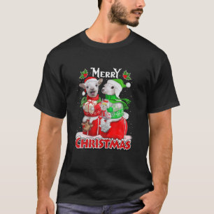 Merry Christmas Funny Santa Reindeer Sheep In Sock T-Shirt