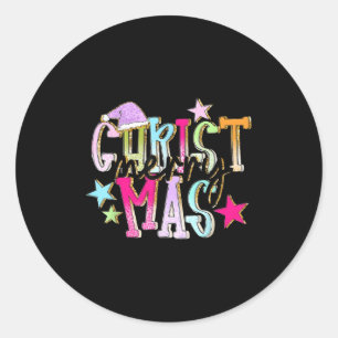 Merry Christmas Funny Santa Squad Pajamas Xmas Hol Classic Round Sticker