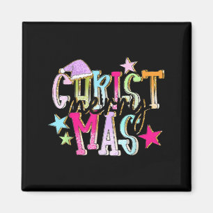 Merry Christmas Funny Santa Squad Pajamas Xmas Hol Magnet