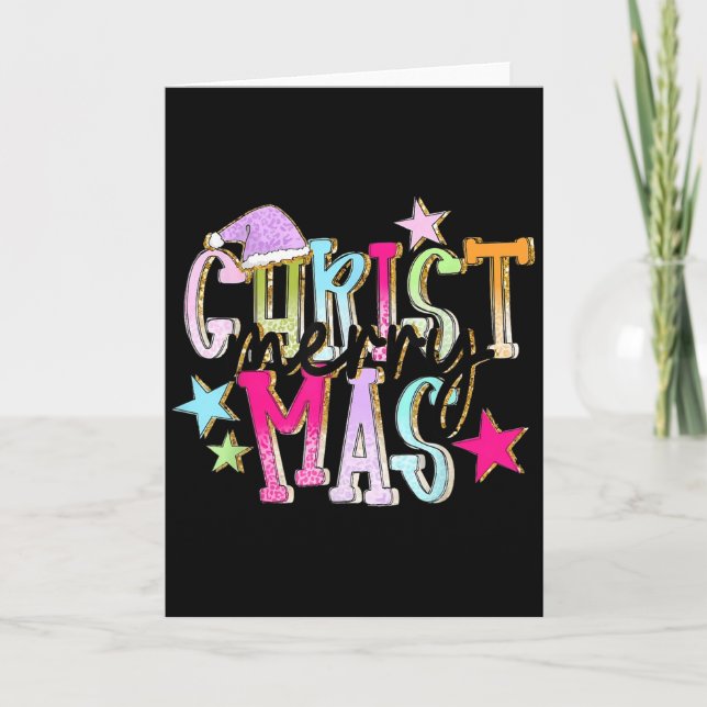 Merry Christmas Funny Santa Squad Pyjamas Xmas Hol Card (Front)