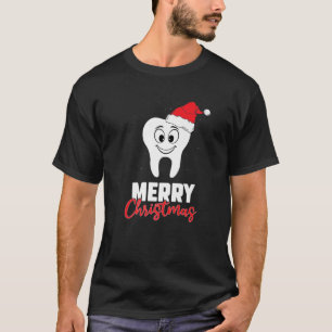 Merry Christmas Funny Smiling Tooth Teeth Lover De T-Shirt