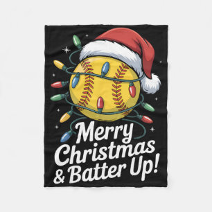Merry Christmas Funny Softll Santa Hat Holiday Fleece Blanket