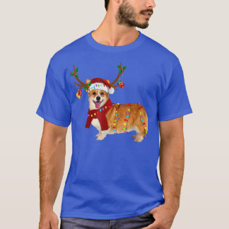 Merry Christmas Funny Xmas Lights Corgi Dog  T-Shirt
