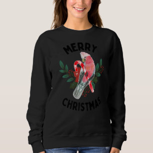 Merry Christmas Galah Parrot Candy Cane Mistletoe Sweatshirt