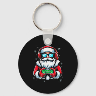 Merry Christmas Gamer Boys Mens Video Game Santa C Key Ring