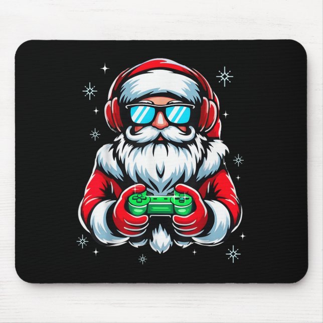 Merry Christmas Gamer Boys Mens Video Game Santa C Mouse Mat (Front)
