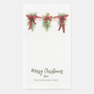 Merry Christmas Garland Paper Guest Towels Napkin