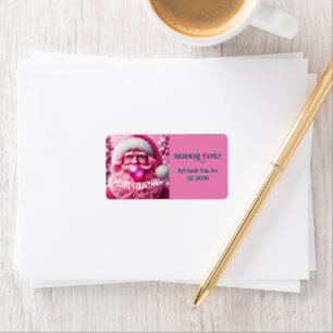 Merry Christmas Gay Retro Pink Custom Label