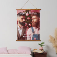 Merry Christmas Gay Retro Pink | Custom Photo