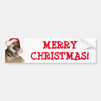 Merry Christmas German Shepherd Bumper Sticker