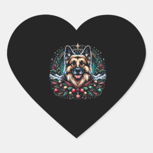Merry Christmas German Shepherd Classic T-Shirt Heart Sticker