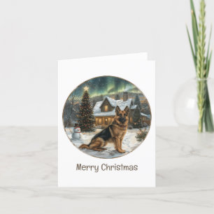 Merry Christmas German Shepherd Dog Holiday Card