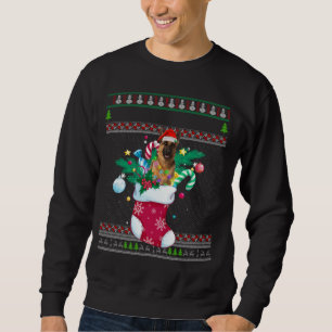 Merry Christmas German Shepherd Dog In Sock Funny  Sweatshirt