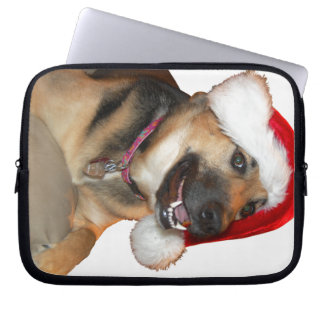 Merry Christmas German Shepherd Laptop Sleeve