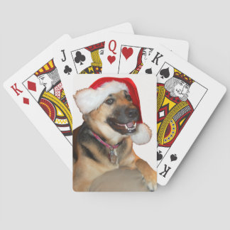 Merry Christmas German Shepherd Playing Cards