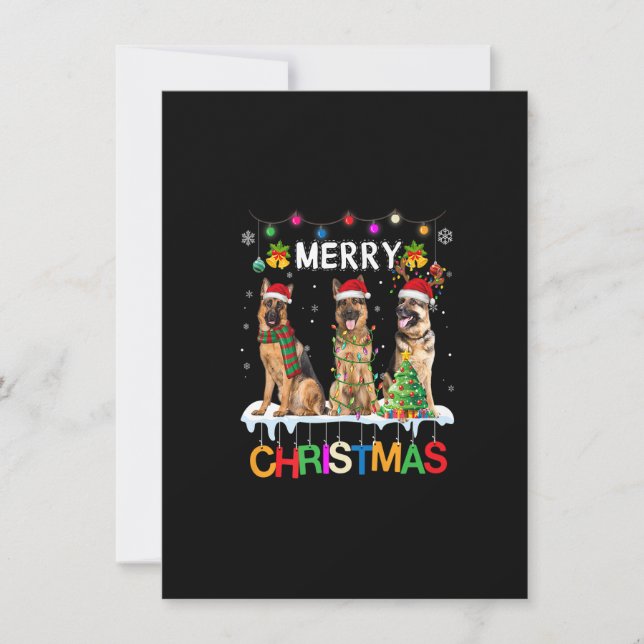 Merry Christmas German Shepherd Santa Christmas Tr Invitation (Front)