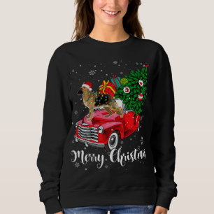 Merry Christmas German Shepherd Santa Light Red Tr Sweatshirt