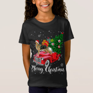 Merry Christmas German Shepherd Santa Light Red Tr T-Shirt