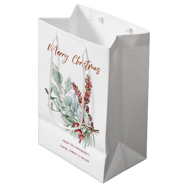 Merry Christmas Gift Bag (Front Angled)